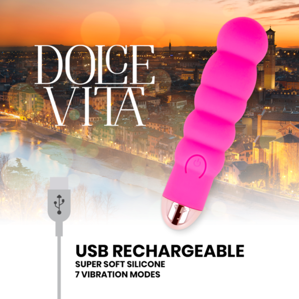 Dolce Vita - Vibrador Recargable Six Rosa 7 Velocidades - Imagen 4