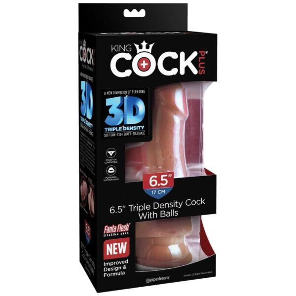 King Cock - Plus 3D Dildo Con Testiculos 17 Cm - Imagen 8