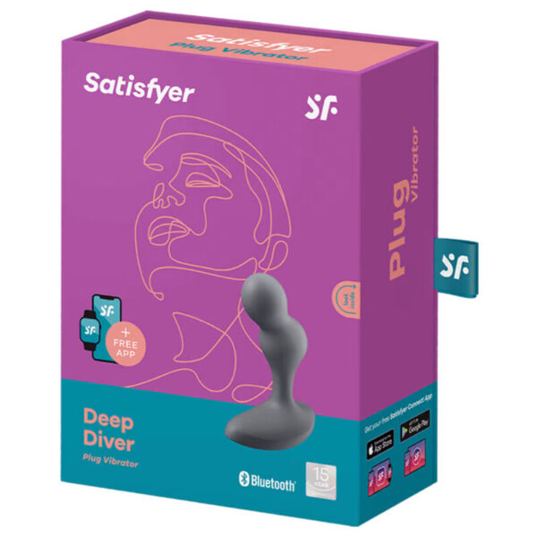 Satisfyer - Deep Diver Plug Vibrador App Gris - Imagen 4