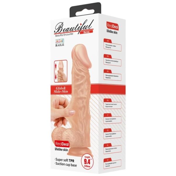 Baile - Beautiful Encounter Buraq Dildo Realistico Flexible 24 Cm Natural - Imagen 7