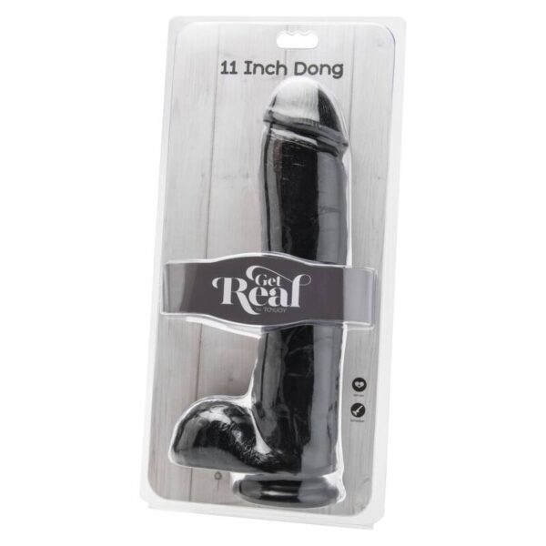 Get Real - Dildo 28 Cm Con Testiculos Negro - Imagen 2