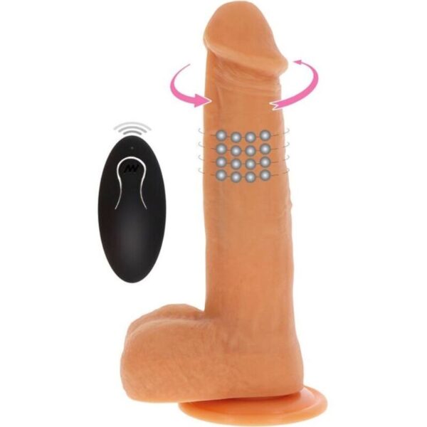 Get Real - Dildo Vibrador Con Bolas Giratorias Natural