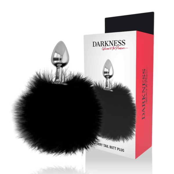 Darkness - Extra Buttplug Anal Con Cola Negro 7 Cm