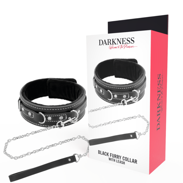 Darkness - Collar Leather Con Correa Alta Calidad