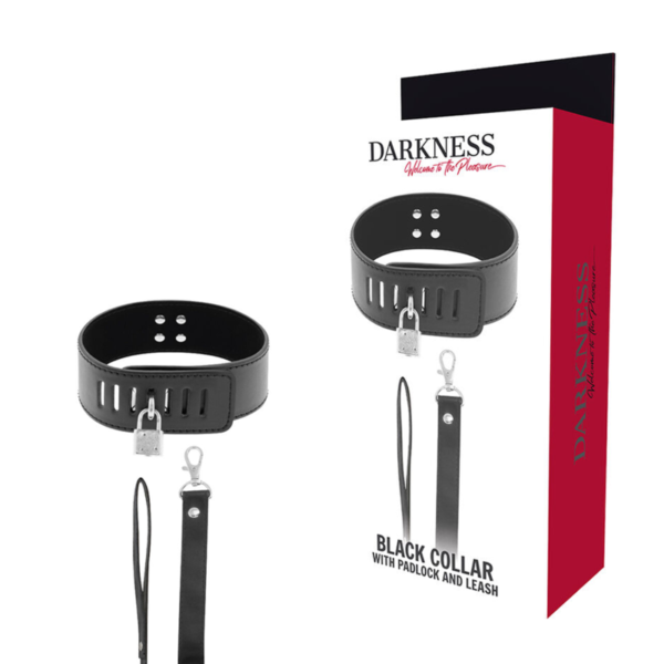 Darkness - Collar Bdsm Con Candado Negro