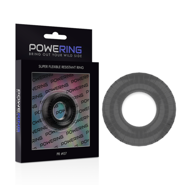 Powering - Super Flexible Y Resistente Anillo Pene  4.5Cm Pr07 Negro - Imagen 5