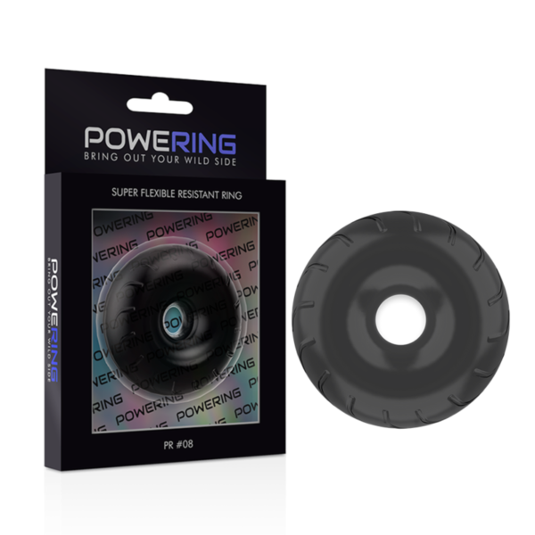 Powering - Super Flexible Y Resistente Anillo Pene  5Cm Pr08 Negro