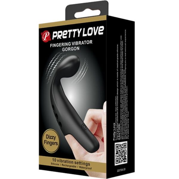 Pretty Love - Dedal Vibrador Gorgon Negro - Imagen 5