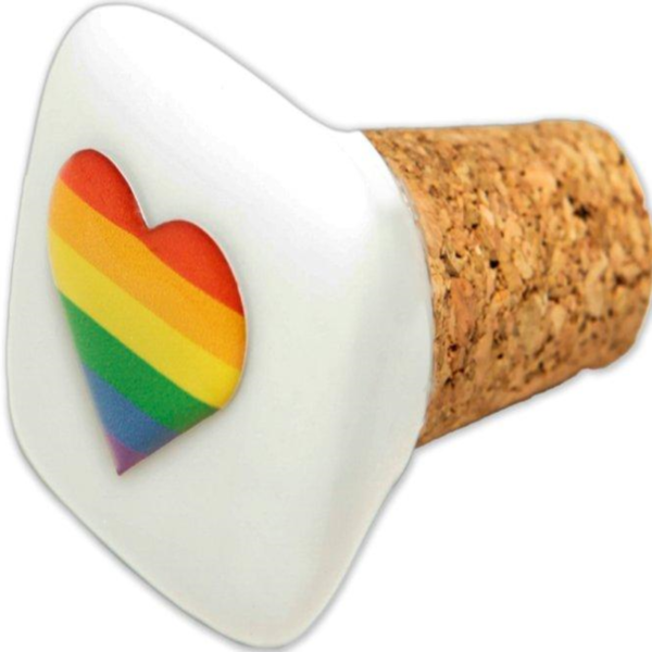 Pride - Tapon Ceramica Corcho Cuadrado Con Bandera Lgbt