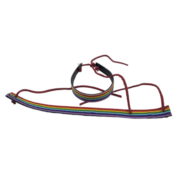 Pride - Pulsera De Cuero Negro Bandera Lgbt