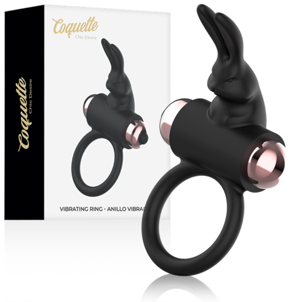 Coquette Chic Desire - Cock Ring Anillo Vibrador Negro / Gold