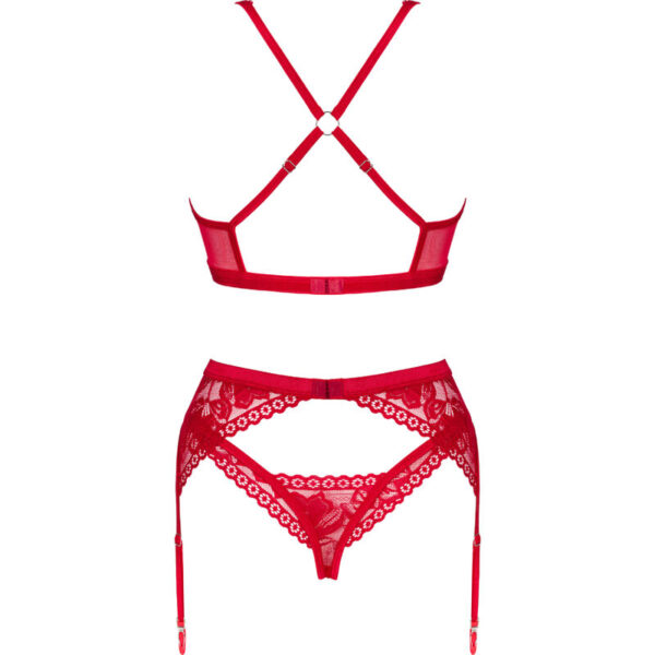 Obsessive - Lacelove Set Tres Piezas Rojo Xs/S - Imagen 6