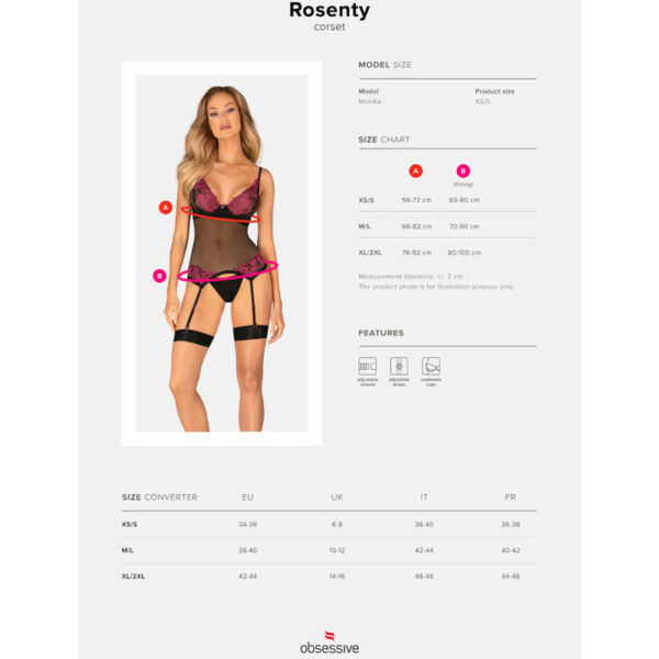 Obsessive - Rosenty Corset Xs/S - Imagen 7