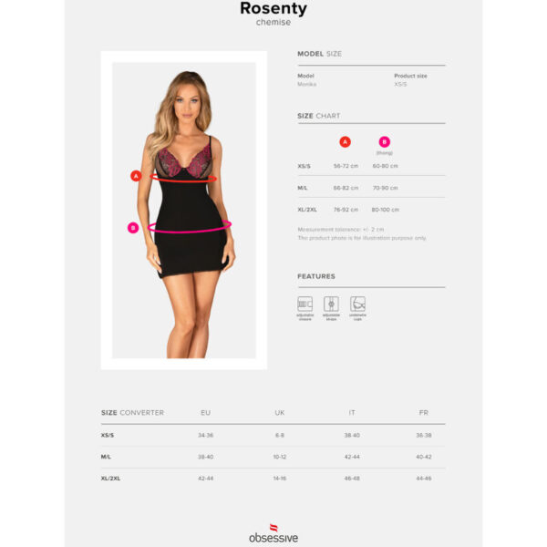 Obsessive - Rosenty Chemise & Tanga Xl/Xxl - Imagen 7