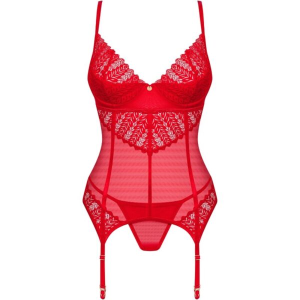 Obsessive - Ingridia Corset & Tanga Rojo Xs/S - Imagen 5