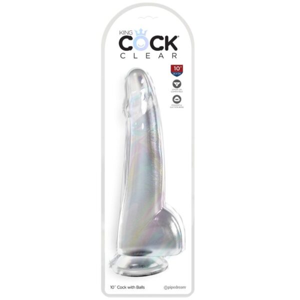 King Cock - Clear Dildo Con Testiculos 19 Cm Transparente - Imagen 2