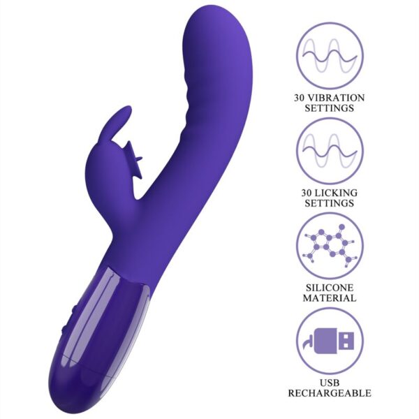 Pretty Love - Cerberus Youth Vibrador Rabbit Violeta - Imagen 8