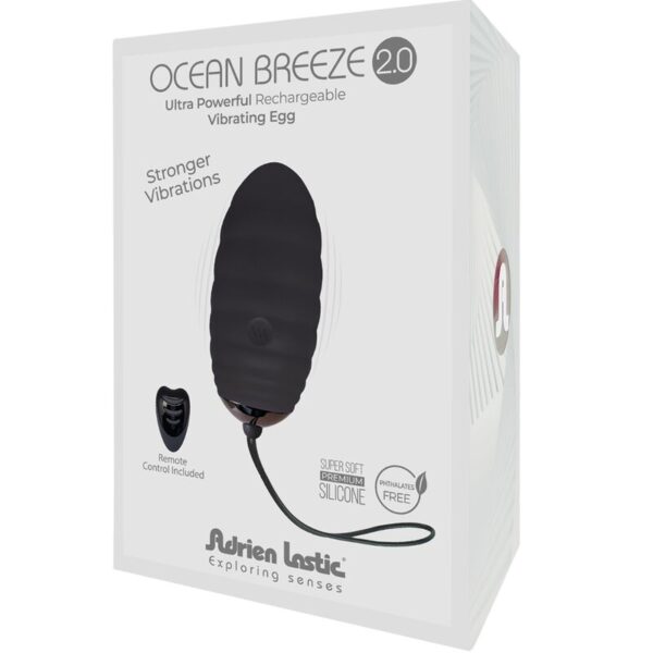 Adrien Lastic - Ocean Breeze 2.0 Huevo Vibrador Recargable Control Remoto Negro - Imagen 4