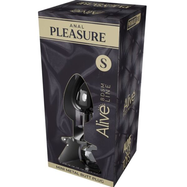 Alive - Anal Pleasure Mini Plug Metal Negro Talla S - Imagen 2