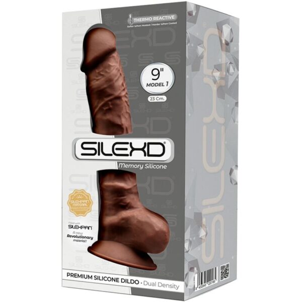 Silexd - Modelo 1 Pene Realistico Silicona Premium Silexpan Marron 23 Cm - Imagen 3