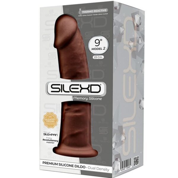 Silexd - Modelo 2 Pene Realistico Silicona Premium Silexpan Marron 23 Cm - Imagen 3