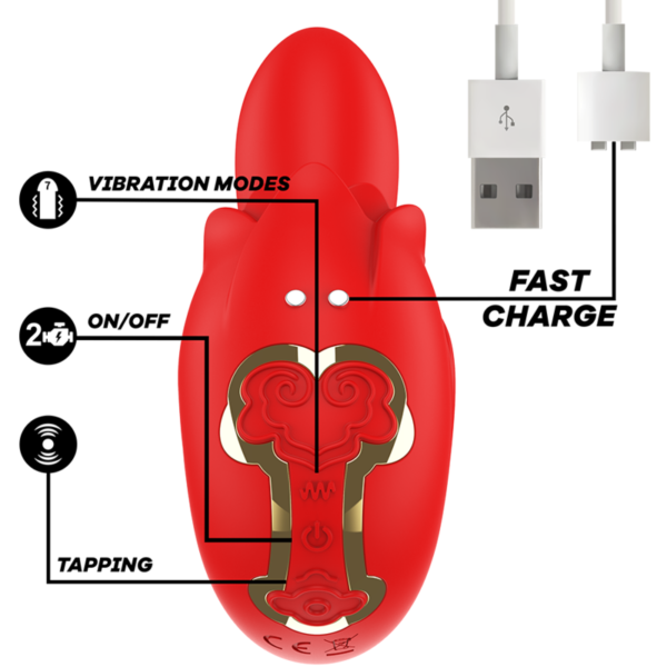 Mia - Selena Estimulador Vibrating + Tapping Rojo - Imagen 4