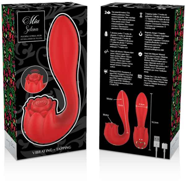 Mia - Selena Estimulador Vibrating + Tapping Rojo - Imagen 8