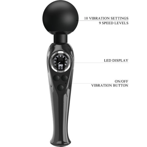 Pretty Love - Skyler Vibrador Wand Negro - Imagen 7