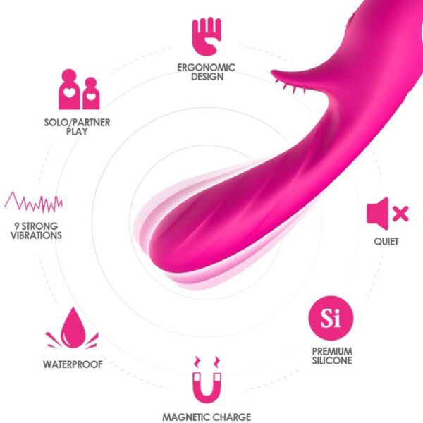 Armony - Romance Vibrador Con Estimulador Fucsia - Imagen 3