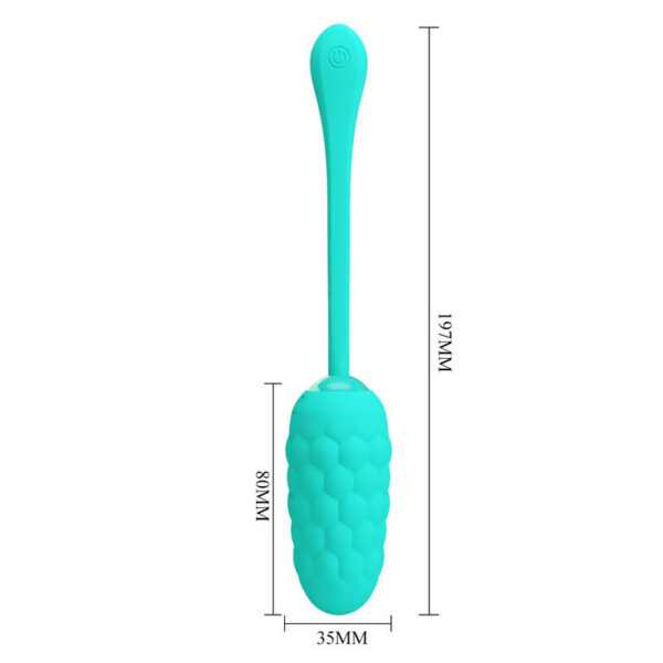 Pretty Love - Huevo Vibrador Con Textura Marina Recargable Verde Agua - Imagen 6