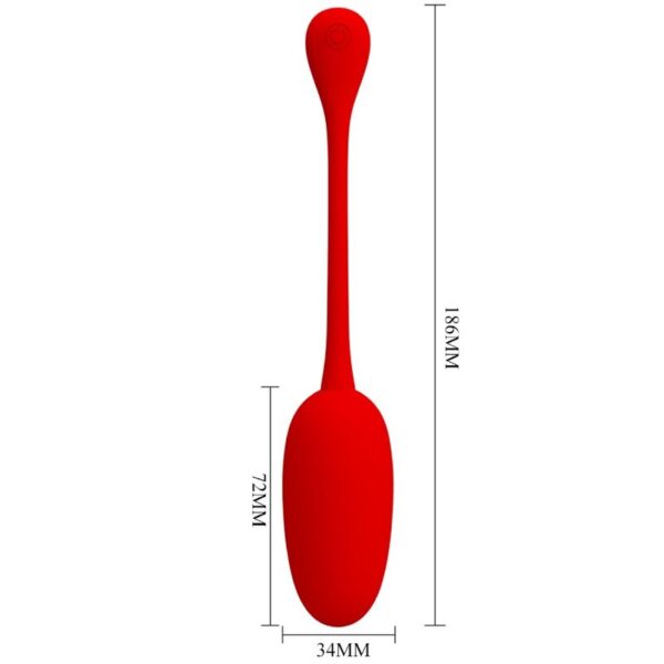 Pretty Love - Knucker Huevo Vibrador Recargable Rojo - Imagen 6