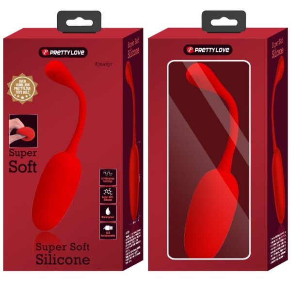 Pretty Love - Knucker Huevo Vibrador Recargable Rojo - Imagen 9