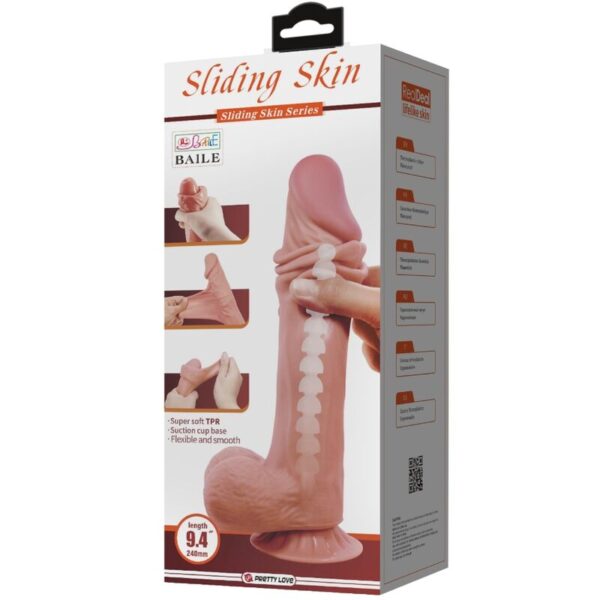 Pretty Love - Sliding Skin Series Dildo Realístico Con Ventosa Piel Deslizante 24 Cm - Imagen 12