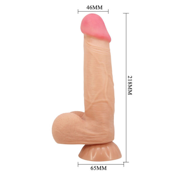 Pretty Love - Sliding Skin Series Dildo Realístico Con Ventosa Piel Deslizante 21.8 Cm - Imagen 3