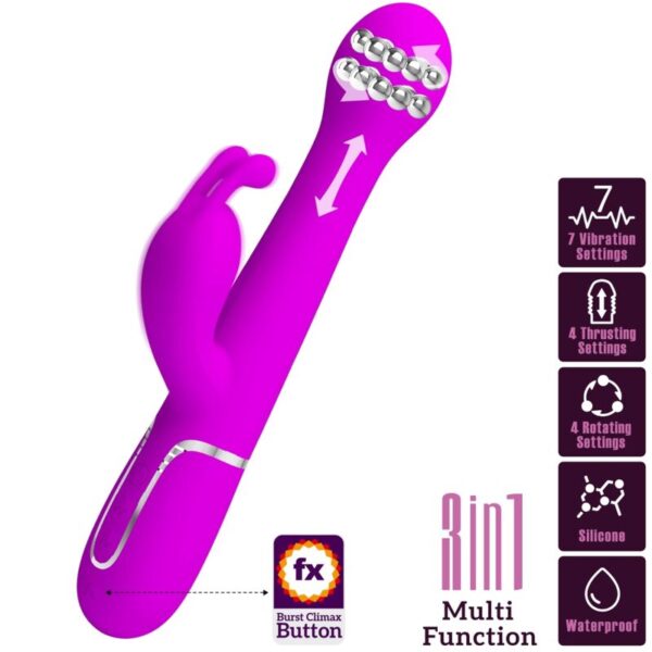 Pretty Love - Dejon Vibrador Rabbit 3 En 1 Multifunción Violeta - Imagen 10