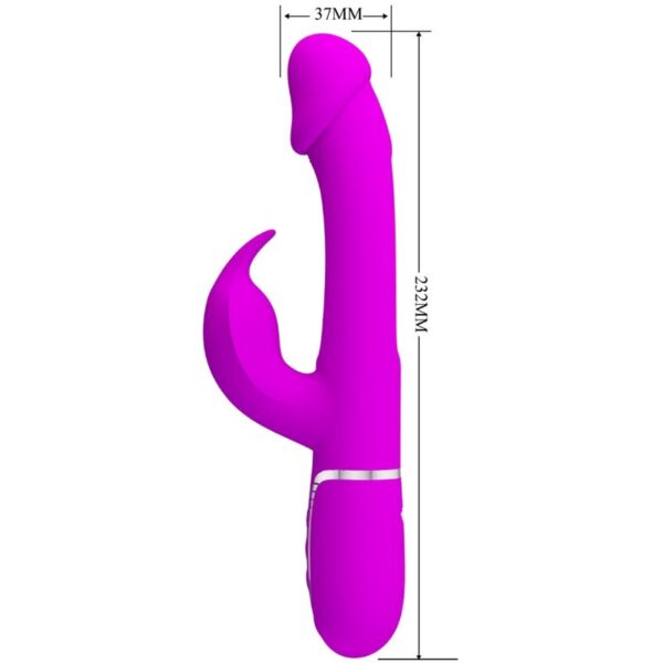 Pretty Love - Kampas Vibrador Rabbit 3 En 1 Multifunción Con Lengua Fucsia - Imagen 7