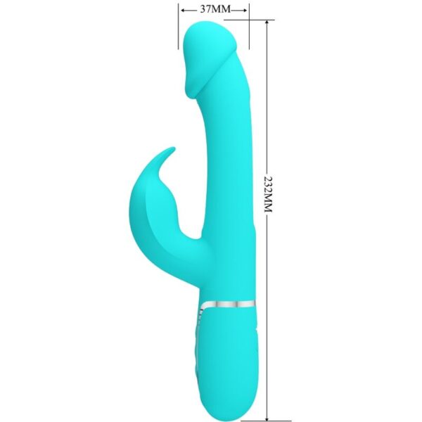 Pretty Love - Kampas Vibrador Rabbit 3 En 1 Multifunción Con Lengua Verde Agua - Imagen 7