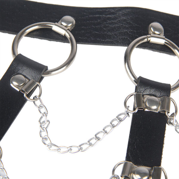 Subblime - Arnés De Pecho Cadenas Cuero Negro Talla Única - Imagen 5