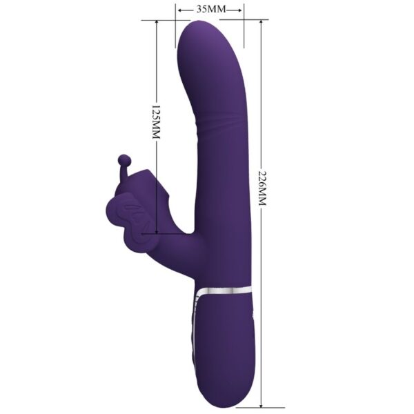 Pretty Love - Vibrador Rabbit Multifunción 4 En 1 Mariposa Morado - Imagen 7