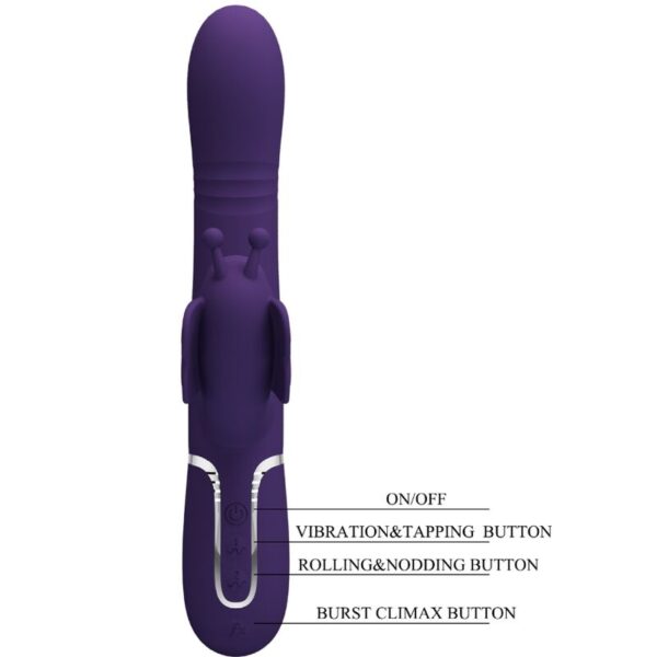 Pretty Love - Vibrador Rabbit Multifunción 4 En 1 Mariposa Morado - Imagen 8