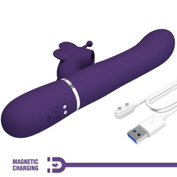 Pretty Love - Vibrador Rabbit Multifunción 4 En 1 Mariposa Morado - Imagen 9