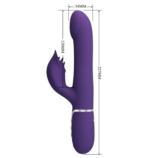 Pretty Love - Zalin Vibrador Rabbit Perlas 4 En 1 Morado - Imagen 8