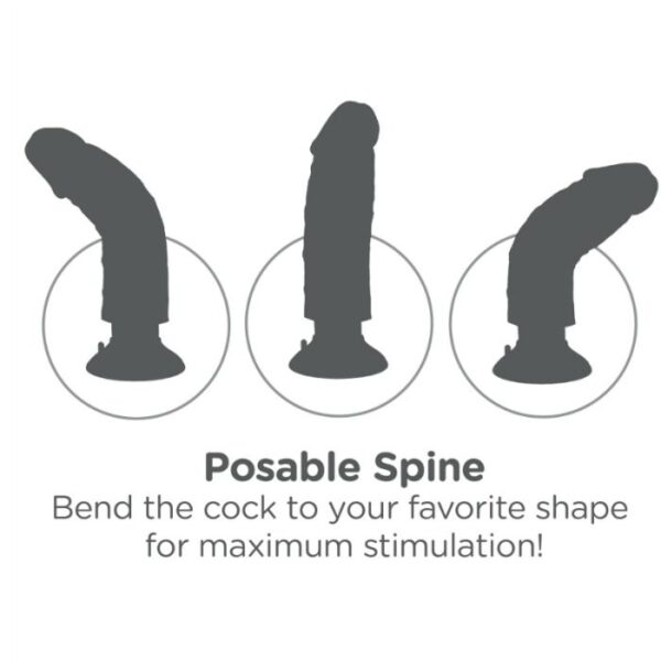 King Cock - Dildo Vibrador 25.5 Cm Natural - Imagen 4