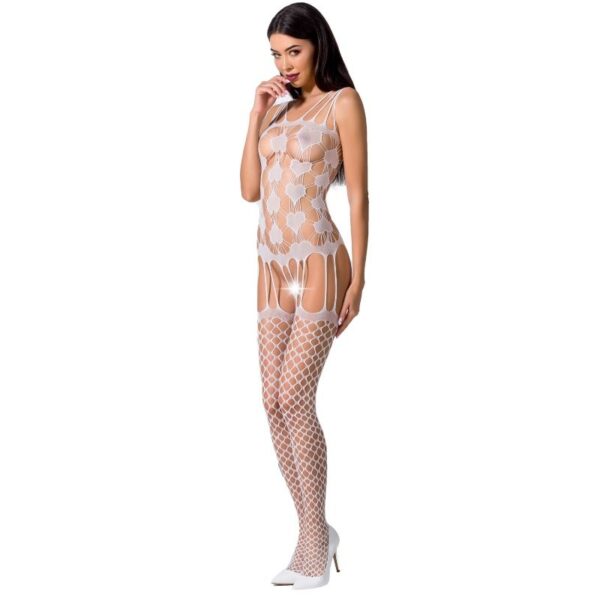 Passion - Woman Bs067 Bodystocking Blanco Talla Unica