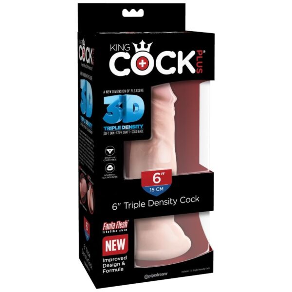 King Cock - Dildo Triple Densidad 15 Cm - Imagen 5