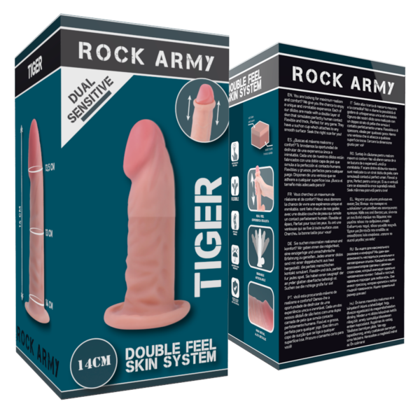 Rockarmy - Dual Density Tiger Dildo Realista 14 Cm -O- 4.46 Cm - Imagen 8