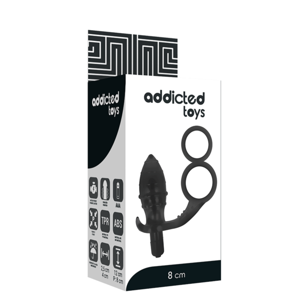 Addicted Toys - Plug Anal Con Anilla Doble Negro - Imagen 5