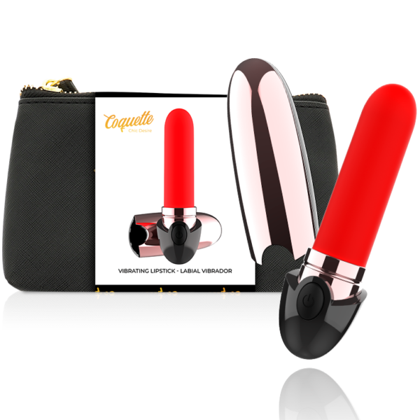 Coquette Chic Desire - Pintalabios Vibrador Recargable Luxe Negro / Gold