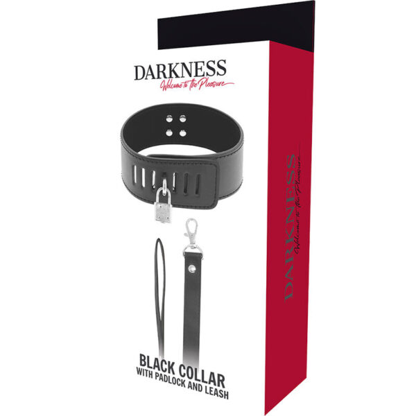 Darkness - Collar Bdsm Con Candado Negro - Imagen 5