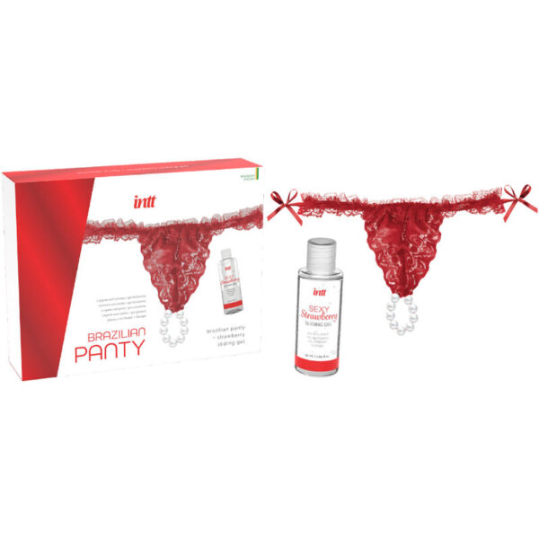 Intt Releases - Panty Brasileño Roja Con Perlas Y Gel Lubricante 50 Ml - Imagen 3